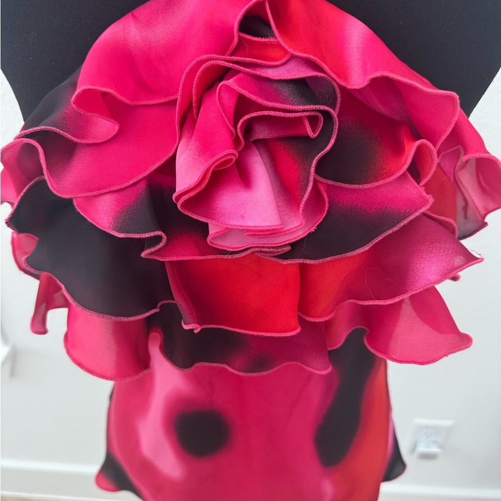 Express Red Ruffled Halter Top - Picture 4 of 7